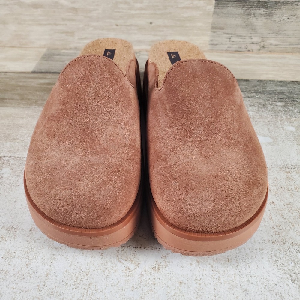 Reef Vista Skye Womens Platform Clogs Sz 8 Comfort Walnut Suede Leather Slip On - Picture 2 of 10